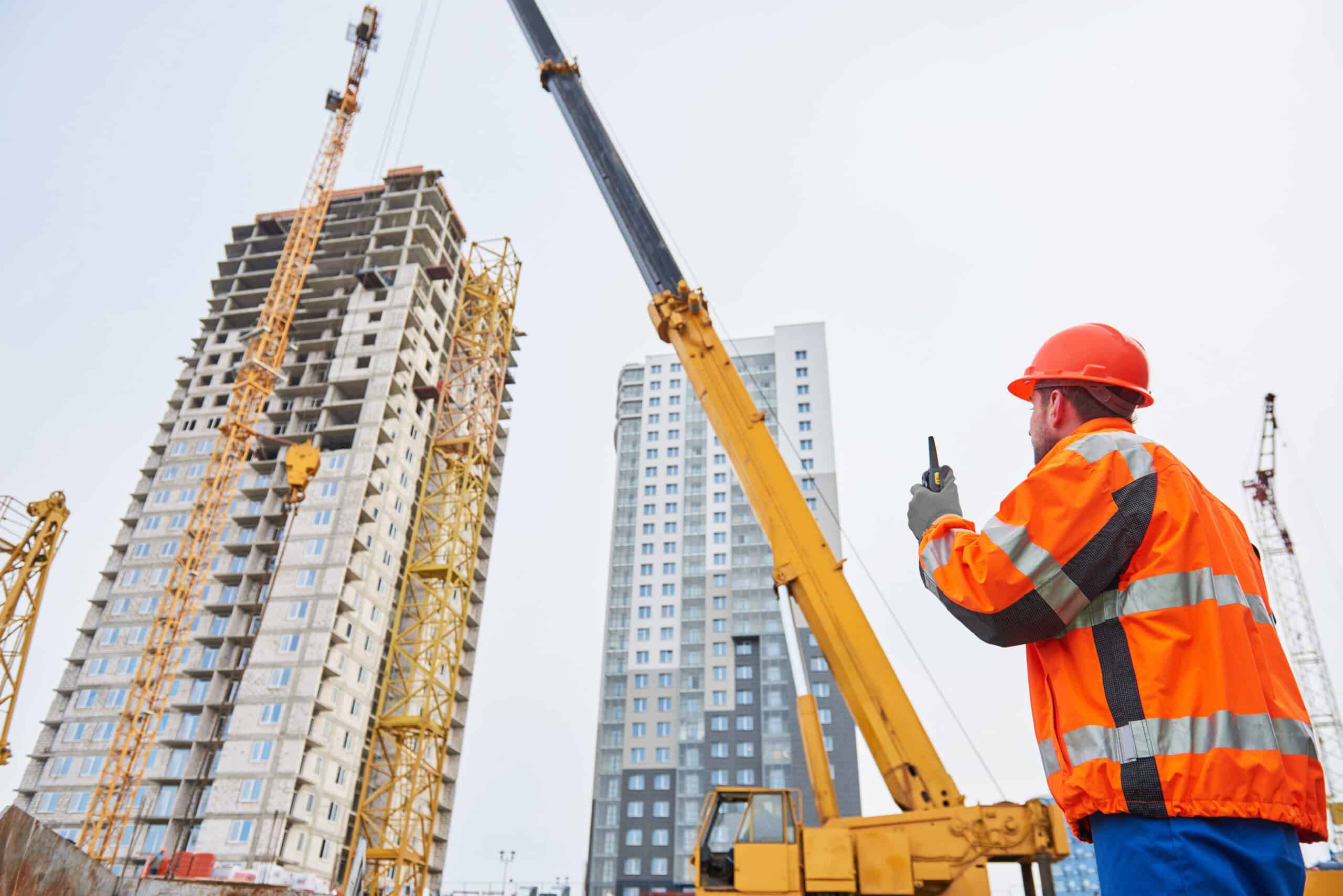 Crane Operator looking at camera